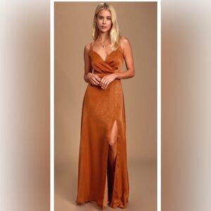 Lulu's Constantine Rust Orange Maxi Dress